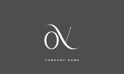 VO, OV, V, O Abstract Letters Logo Monogram