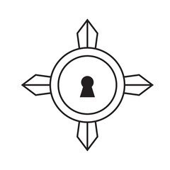 padlock sword icon logo vector