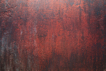 Close-up of rusty red metal surface