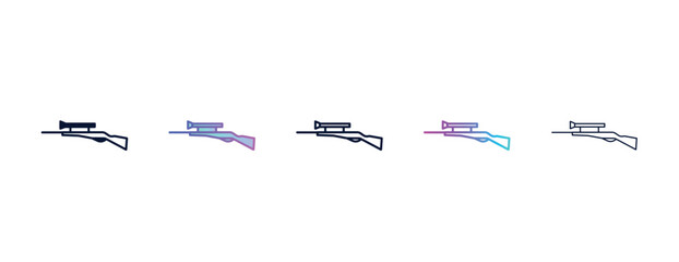 sniper rifle outline icon.Filled, line, gradient, thin icon from army and war collection. Editable vector isolated on white background - obrazy, fototapety, plakaty