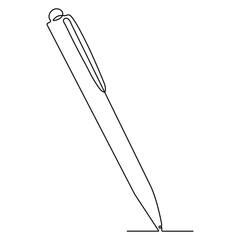 
Continuous single line art drawing of a pen concept outline vector illustration


