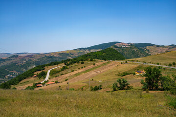 Fototapeta na wymiar Country landscape near Albano di Lucania, Italy