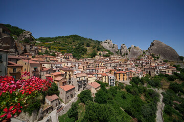 Obraz premium View of Castelmezzano, historic town in Basilicata, Italy