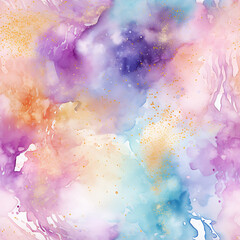 Fototapeta premium Abstract colorful watercolor mixed bright rainbow colors painting background wallpaper - Colourful texture artistic liquid fluid splash ink splatter pattern digital paper