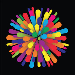 Spotted spiral colorful vector background.