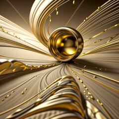 Rich Gold Abstract Background 3D Rendering - generated by ai