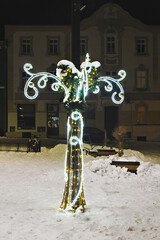 Light illumination - Christmas decoration on the Lubliniec market square. Christmas 2023.