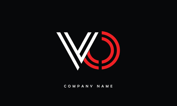 VO, OV, V, O Abstract Letters Logo Monogram