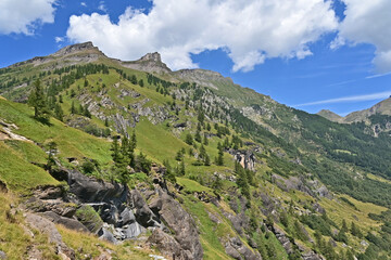 Foreste e vette sull'altipiano del Parco Naturale Alpe Veglia e Alpe Devero, Valle d'Ossola -...