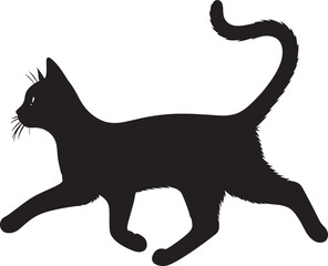 A Beautiful Cat Silhouette Vector Illustration