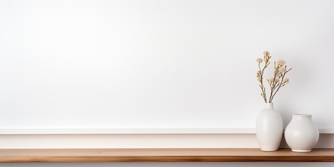 White background Wood Shelf Table