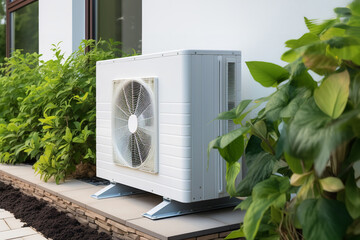 A heat pump being installed in a modern home - symbolizing the shift towards energy efficiency and the adoption of green technology for home improvement.