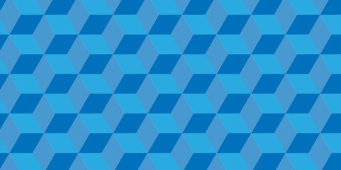 Seamless blue pattern Abstract cubes geometric tile and mosaic wall or grid backdrop hexagon technology. Blue and gray geometric block cube structure backdrop grid triangle background.