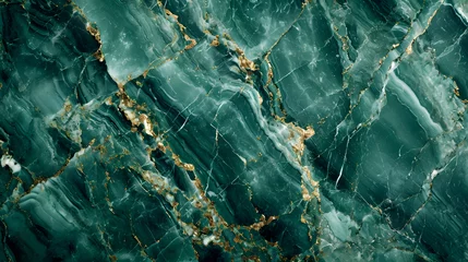 Tuinposter Turquoise Green marble texture background, natural Emperador stone, exotic breccia marbel © Jan