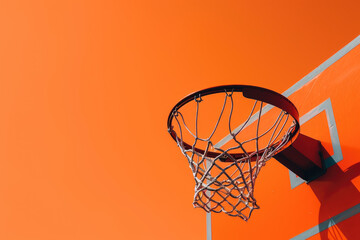 Basketball hoop orange background