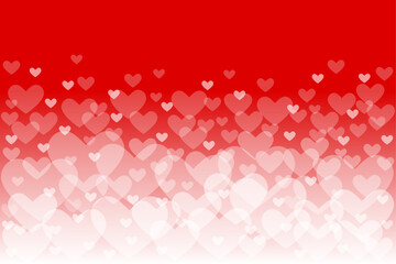 Set of Seamless White Heart Pattern Isolated on Red White Ombre Background © rasna