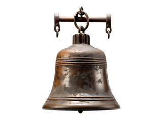Obraz premium Rustic Metal Bell, isolated on a transparent or white background