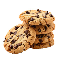Chocolate Chip Cookies Stack PNG Transparent Background