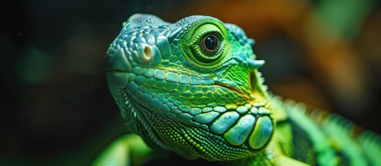 Obraz premium Reptile with green coloration