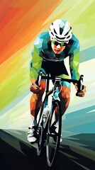 Obraz na płótnie Canvas a modern illustration about cycling