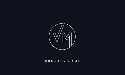 VM, MV, V, M Abstract Letters Logo Monogram