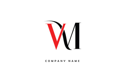 VM, MV, V, M Abstract Letters Logo Monogram