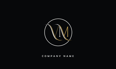 VM, MV, V, M Abstract Letters Logo Monogram