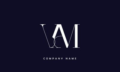 VM, MV, V, M Abstract Letters Logo Monogram