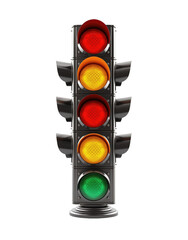 Traffic light isolated on transparent background. PNG file, cut out