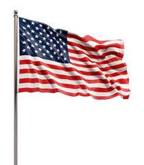 USA flag isolated on transparent background. PNG file, cut out