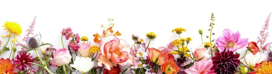Obraz na płótnie Canvas colorful Bouquet decorative of spring flowers against a white background