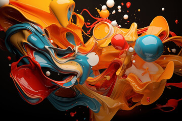 creative abstract image made of colorful spashes that can be interpreted in different ways