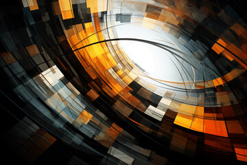 abstract image of cubes in concentric circles - Powered by Adobe