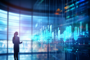 Obraz premium abstract economical charts and datas background for future of finance and business