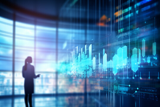 abstract economical charts and datas background for future of finance and business