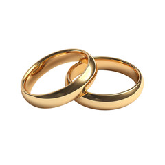 gold rings isolated on a transparent background, wedding or engagement couple rings png, Valentine's Day,