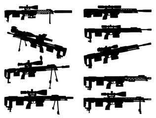 DSR 50 Sniper Rifle silhouette vector art white background