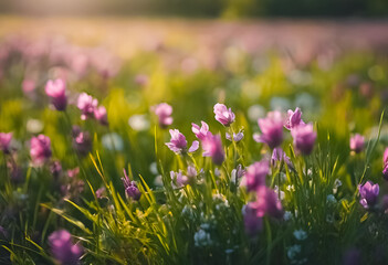Fototapeta premium AI Generative image of a spring meadow
