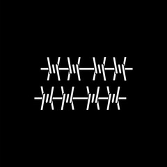 Barbed wire icon simple sign isolated on black background