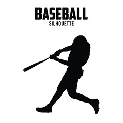 baseball Silhouette vector stock illustration, baseball player silhoutte