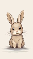 Fototapeta premium Illustration of a rabbit drawn AI Generated pictures