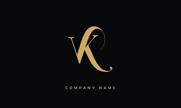VK, KV, V, K Abstract Letters Logo Monogram
