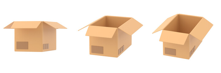 Cardboard paper delivery box 3d icon