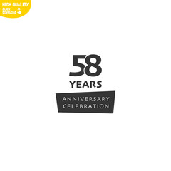 Creative 58 Year Anniversary Celebration Logo Design