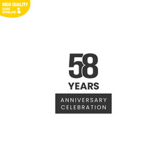 Creative 58 Year Anniversary Celebration Logo Design