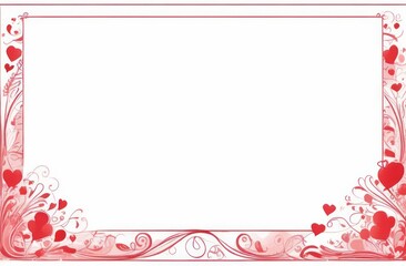 On a white banner there is an empty sheet of paper for the inscription frame, hearts. Holiday concept, Valentine's Day for Birthday, vintage