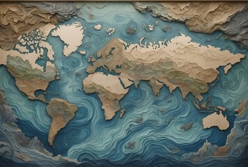 Cut Out Illustration of World Map