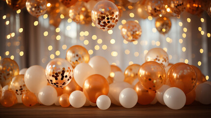 Holiday illustration with golden balls.