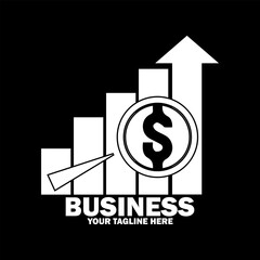 Abstract Initial Logo. White color isolated on Black Background. Business Branding Logos. Flat Vector Logo Design Template Element icon.