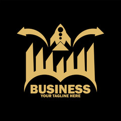 Abstract Initial Logo.Golden color  isolated on Black Background.  Business Branding Logos. Flat Vector Logo Design Template Element icon.